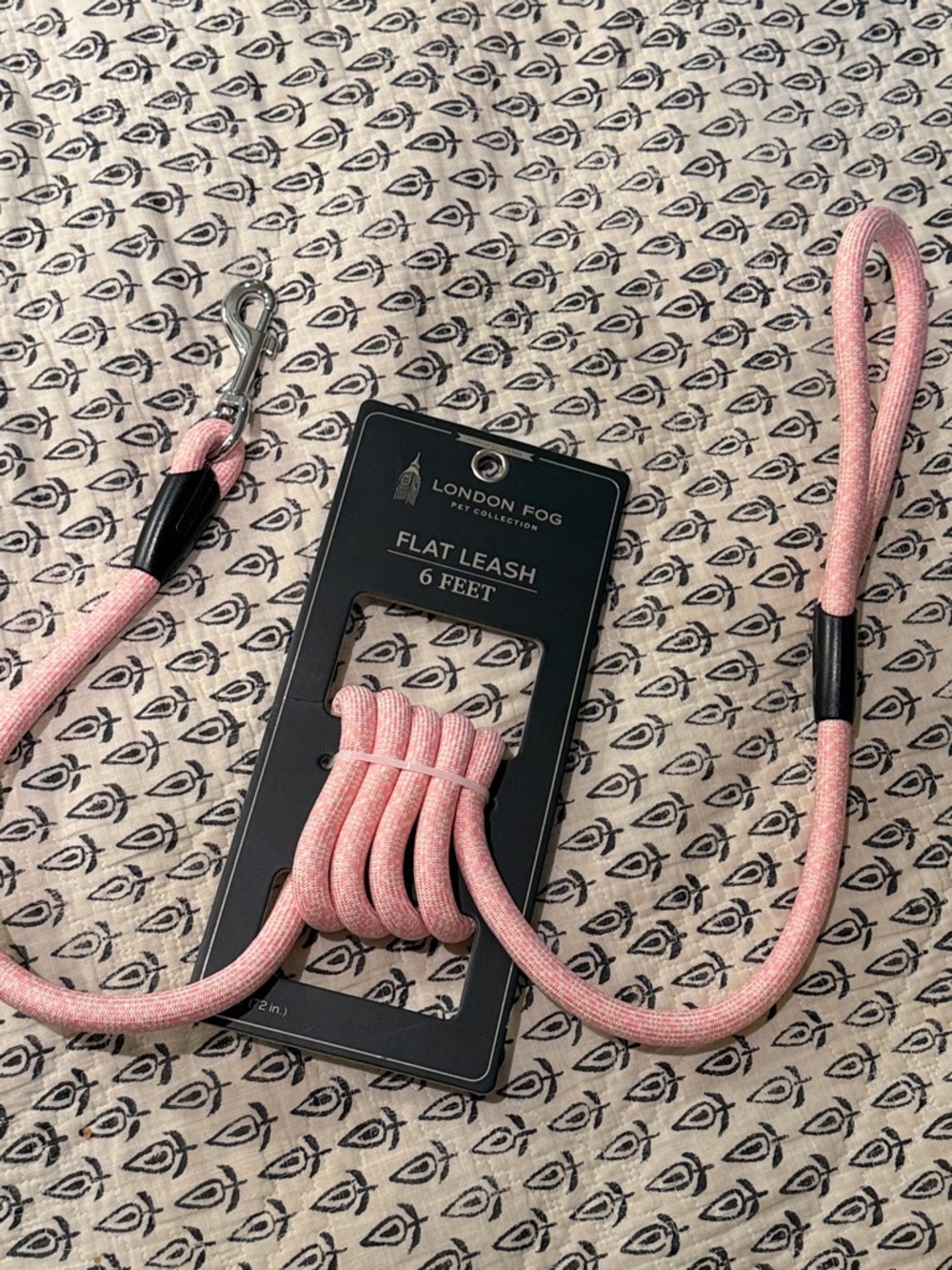 London Fog Pink Flat Dog Leash - 6 Feet